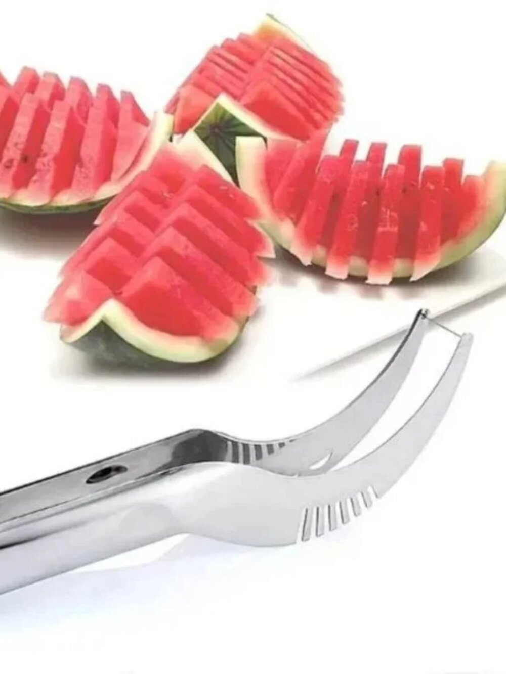 NEW Heavy Duty Fruit Watermelon Slicer Melon Cutter Divider Stainless Steel
